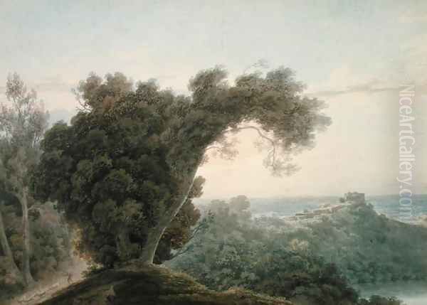 From the Road Between Caserta and the Aqueduct Oil Painting by John Robert Cozens