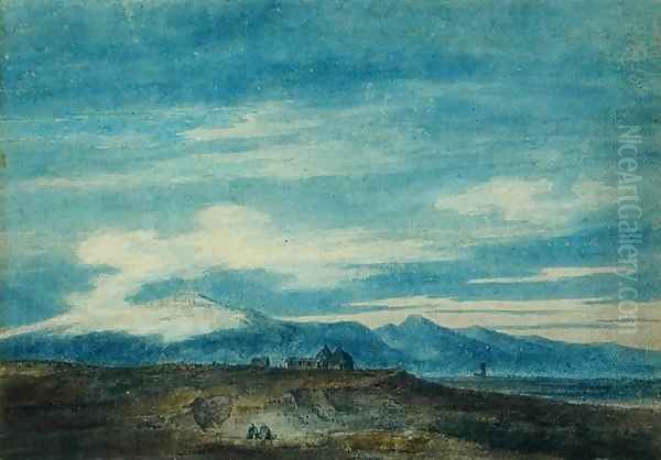 The Euganean Hill from Padua Oil Painting by John Robert Cozens