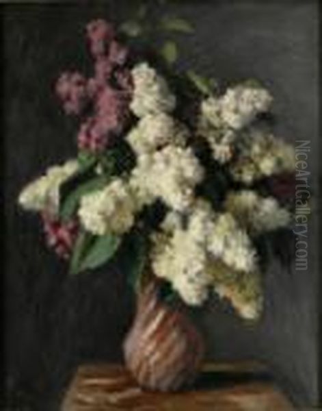 Vase De Lilas Oil Painting by Charles Francois Prosper Guerin