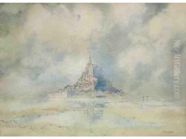 Le Mont Saint-michel Oil Painting by Ernest Guerin