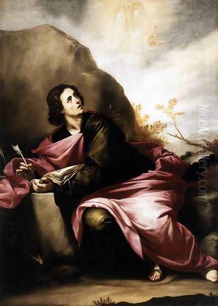 St John the Evangelist on Pathmos 1646-50 Oil Painting by Alonso Cano