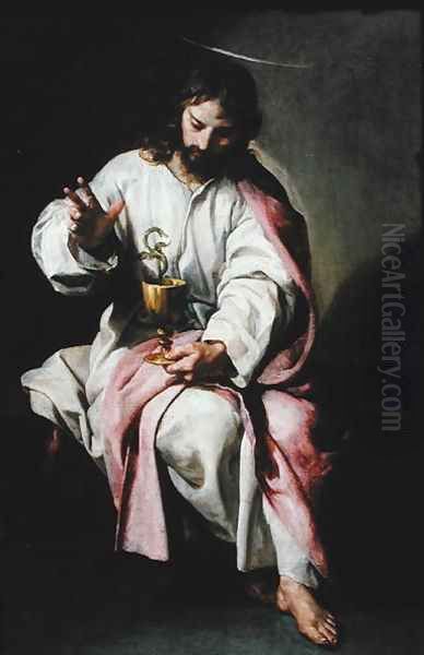 St. John the Evangelist and the Poisoned Cup, 1636-38 Oil Painting by Alonso Cano