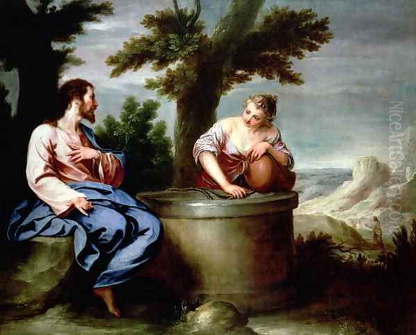 Jesus and the Samaritan Woman Oil Painting by Alonso Cano