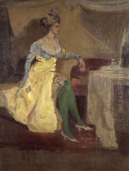 The Green Stockings Oil Painting by Charles Edward Conder