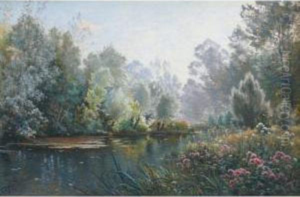 Paysage A Letang Oil Painting by Armand Guery