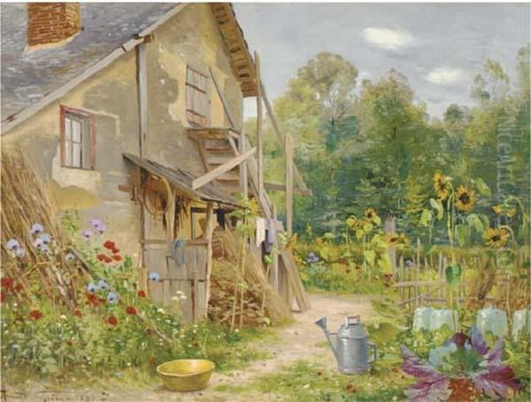 Chez Le Maraicher A Aumenaucourt Oil Painting by Armand Guery