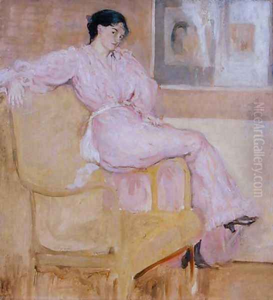 Mrs Conder in Pink Oil Painting by Charles Edward Conder