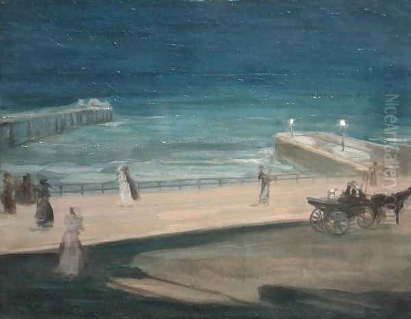 On the Pier, Brighton Oil Painting by Charles Edward Conder