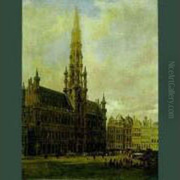 La Grande Place, Bruxelles Oil Painting by Jacques Guiaud