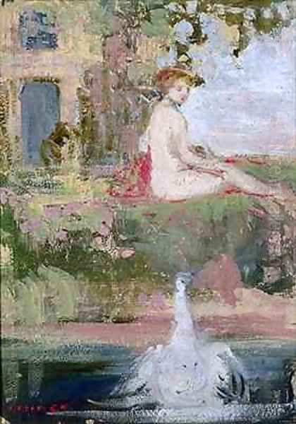 Leda and the Swan Oil Painting by Charles Edward Conder