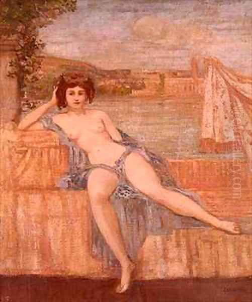 Nymph by Harbour Oil Painting by Charles Edward Conder