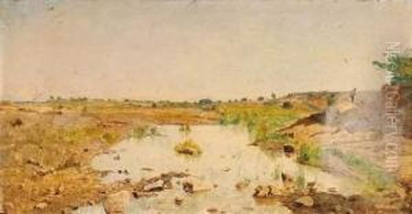 Vue D'une Riviere Dans Un Paysage Rocheux Oil Painting by Paul-Camille Guigou