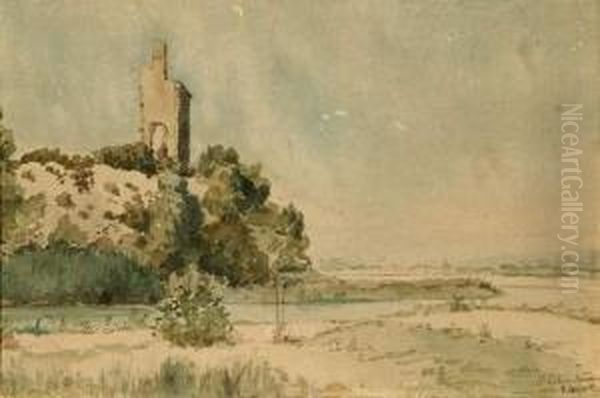 Paysage A Saint Esteve De Janson. Oil Painting by Paul-Camille Guigou