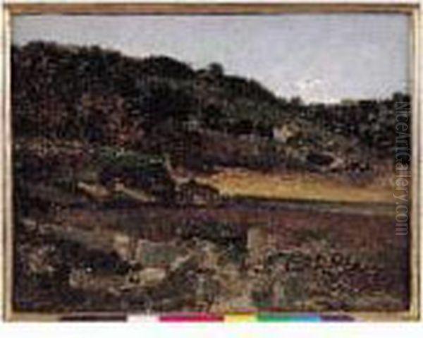 Etude De Paysage, Vers 1860 Oil Painting by Paul-Camille Guigou