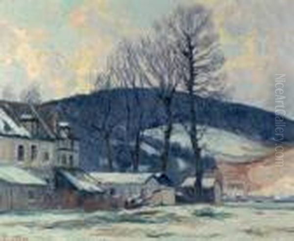 La Ferme A Aulnay Oil Painting by Narcisse Guilbert