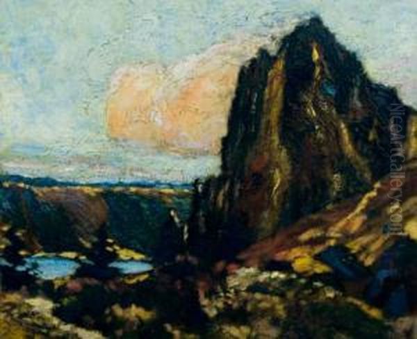 Paysage Au Mont Oil Painting by Narcisse Guilbert