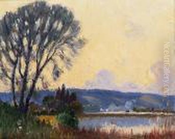 Bord De Seine Oil Painting by Narcisse Guilbert