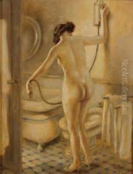 Le Bain Oil Painting by Albert Guillaume