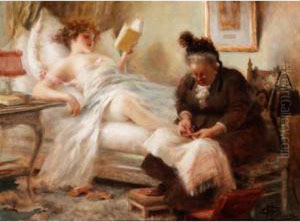 The Pedicure Oil Painting by Albert Guillaume