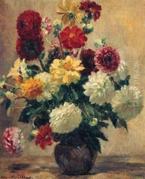 Summer Flowers Oil Painting by Albert Guillaume