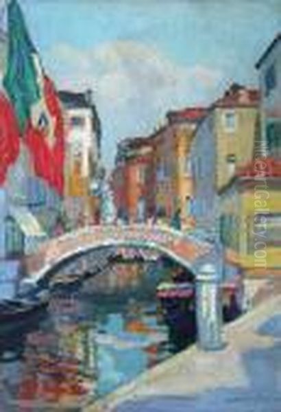 Canal A Venise Oil Painting by Roger Guillaume