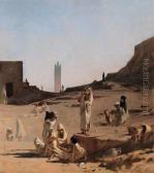 Motiv Aus Laghout In Der Sahara Oil Painting by Gustave Achille Guillaumet