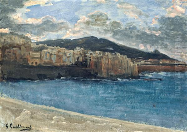 Le Quartier De Bab-el-oued Et La Bouzareah, Vus De La Mer Oil Painting by Gustave Achille Guillaumet