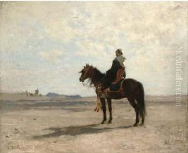 Cavalier Arabe Dans Un Desert Oil Painting by Gustave Achille Guillaumet