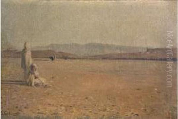 <monts Aures, Biskra>. Oil Painting by Gustave Achille Guillaumet