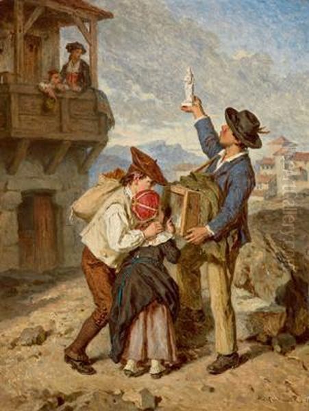 Der Gipsfigurenverkaufer Oil Painting by Alexandre Marie Guillemin