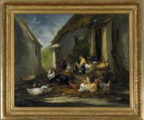 La Basse-cour Oil Painting by Claude Guilleminet