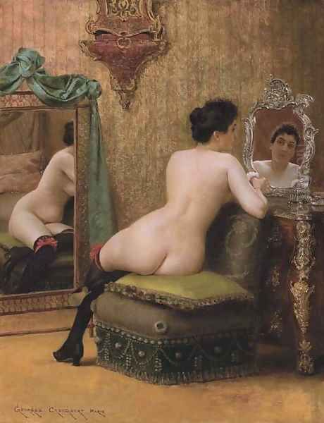 Femme au Boudoir Oil Painting by Georges Croegaert