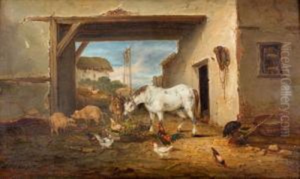 Auf Dem Bauernhof. Oil Painting by Claude Guilleminet