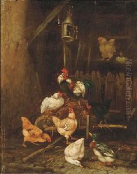 In The Hen House Oil Painting by Claude Guilleminet