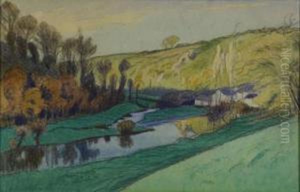  Arbres Dans Une Vallee  Oil Painting by Charles Victor Guilloux