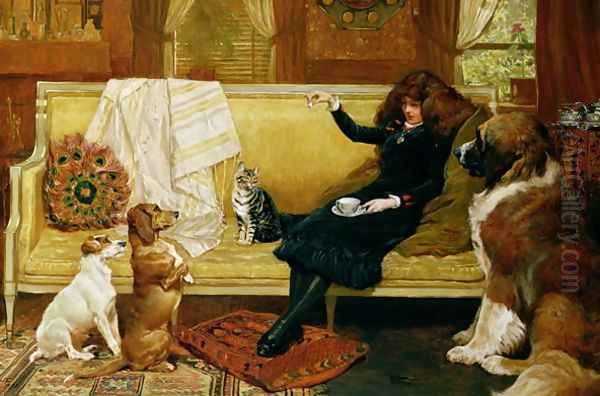 Teatime Treat, 1883 Oil Painting by John Charlton