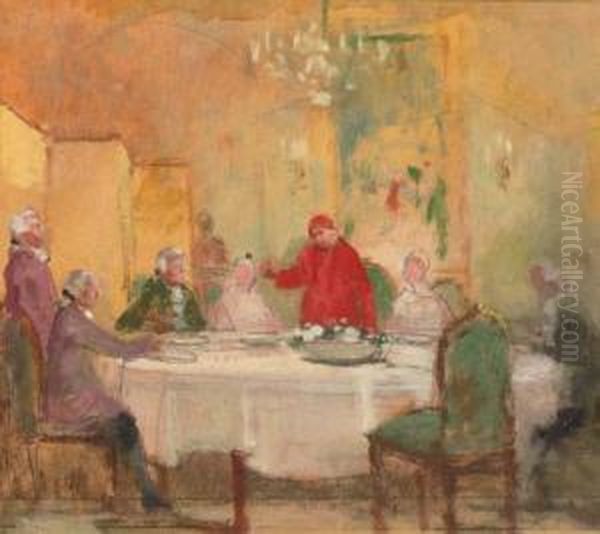 The Toast Oil Painting by Lucien Victor Guirand De Scevola