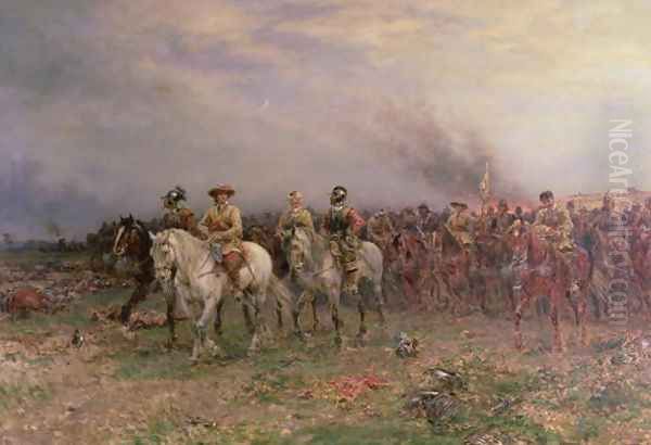 Cromwell after the Battle of Marston Moor Oil Painting by Ernest Crofts