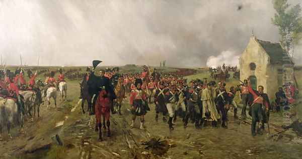 Wellingtons March from Quatre Bras to Waterloo, 1878 Oil Painting by Ernest Crofts