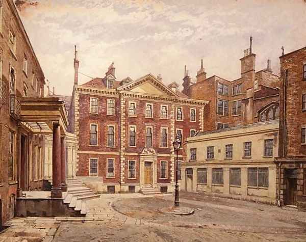 House in Austin Friars, City of London Oil Painting by John Crowther