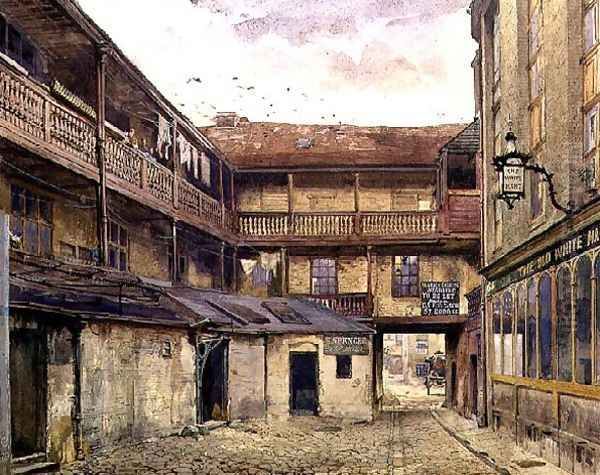 White Hart Inn, Southwark, 1879 Oil Painting by John Crowther