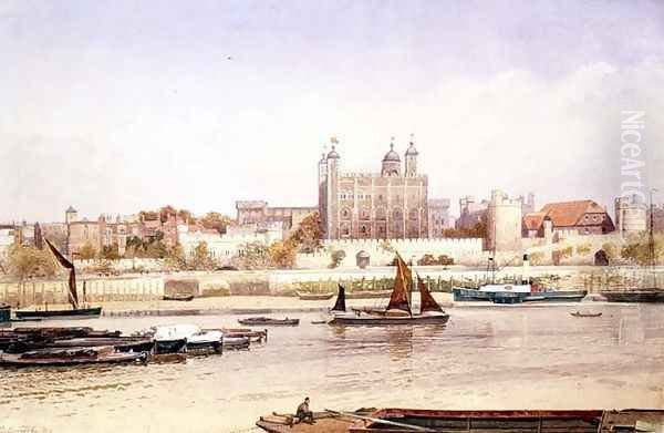 Tower of London from the Southbank, 1903 Oil Painting by John Crowther