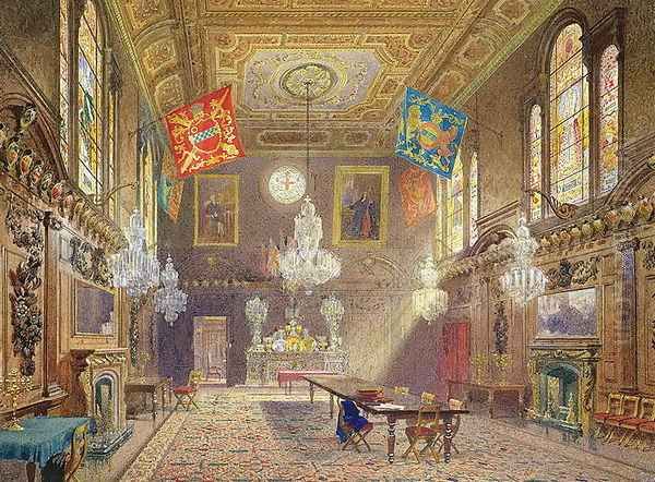 Livery Hall of the Mercers' Company, 1901 Oil Painting by John Crowther