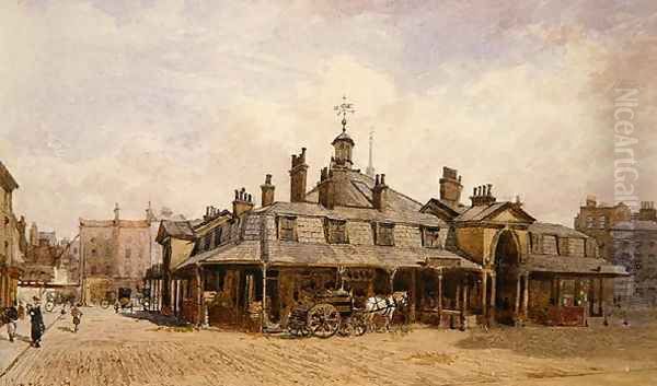 View of Oxford Market, St. Marylebone, c.1880 Oil Painting by John Crowther