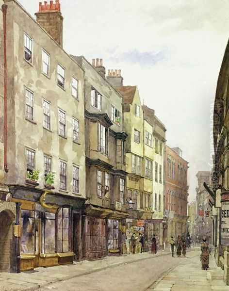 Holywell Street Looking West, 1882 Oil Painting by John Crowther