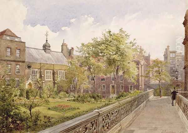 Staple Inn Hall from the Garden, 1882 Oil Painting by John Crowther