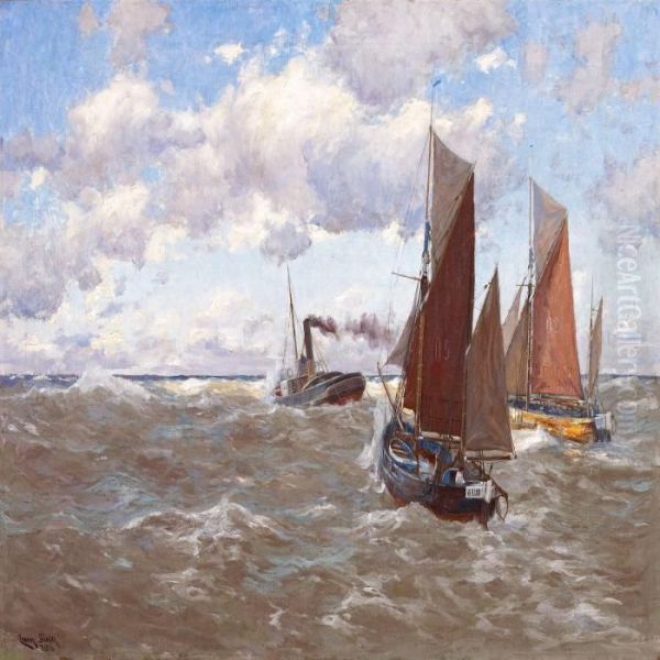 Seascape Oil Painting by Erwin Carl Wilhelm Gunther