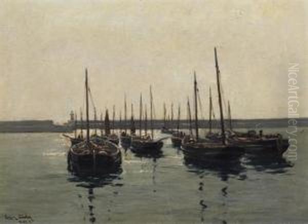 By The Mole Oil Painting by Erwin Carl Wilhelm Gunther