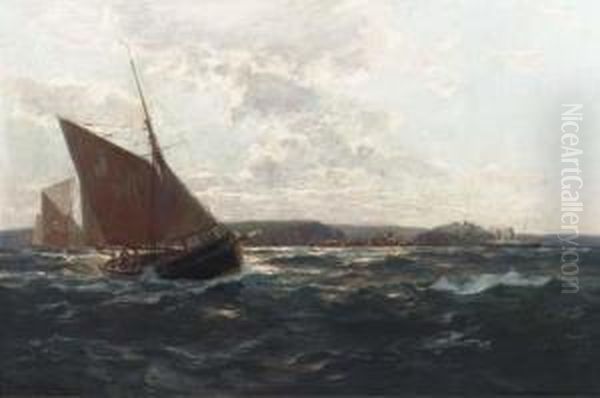 Fisherboote Vor Der Englischen Kanalkuste Oil Painting by Erwin Carl Wilhelm Gunther