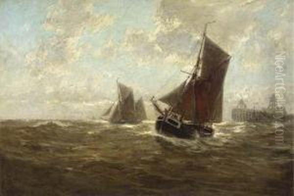 Sailing Vessels Setting Out Oil Painting by Erwin Carl Wilhelm Gunther